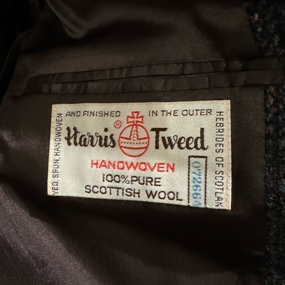 Vintage Harris Tweed sport coat blazer jacket 41R gray academia scholar - Picture 3 of 14